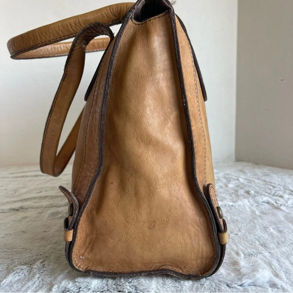 Fossil Vintage Reissue Tan Leather Satchel Shoulder Bag Business Shoulder Bag - Picture 4 of 16